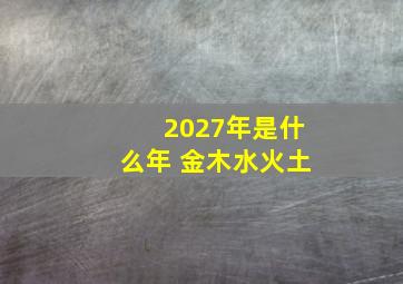 2027年是什么年 金木水火土